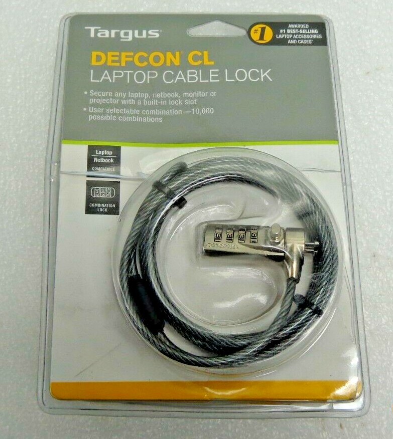 Targus DEFCON CL Notebook Cable Lock 6.5 Feet Open Box