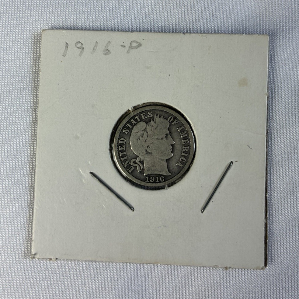 1916-P Barber Dime 10C Silver 0.9 Fineness Philadelphia Business Strike KM#113