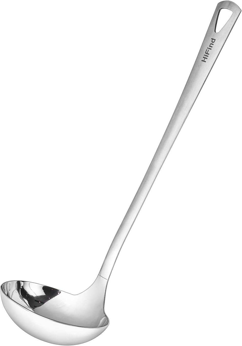 Cooking Spoon 12.2 Inches Kitchen Stainless Steel Round Ladle Heavy-Duty Heat
