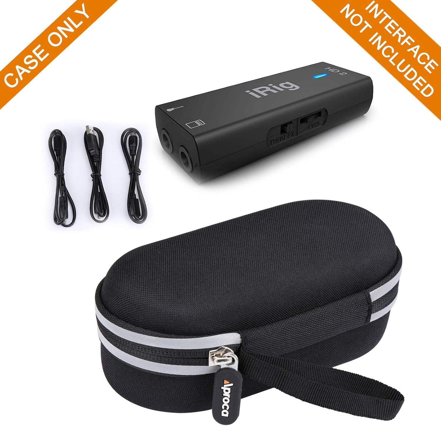 Hard Storage Carrying Case for IK Multimedia Irig HD 2 Digital Guitar Interface