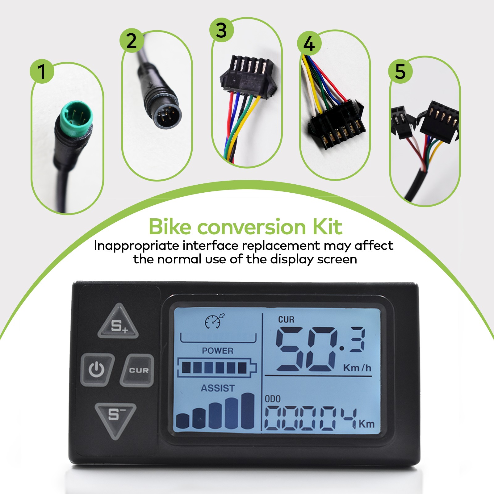 UART2 E-Bike Display Backlit S861 LCD Tracks Speed for Ebikes and Scooters