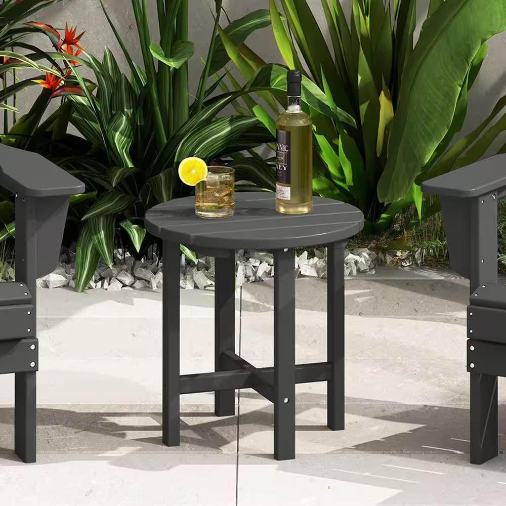 Outdoor Side Table HDPE Poly Patio End Table Weather Resistant UV Protected Deck