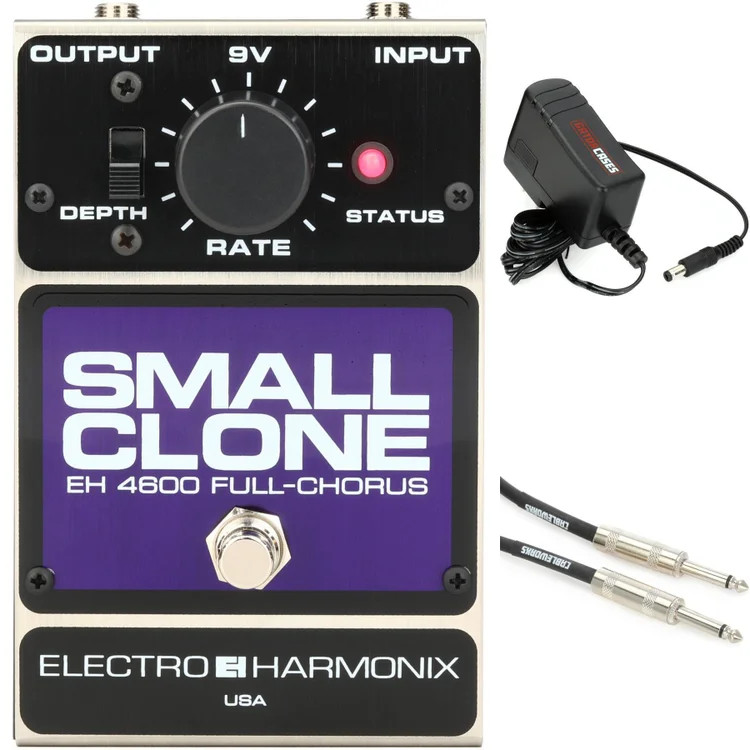 Electro-Harmonix Small Clone Analog Chorus Pedal with Power Supply and Cable