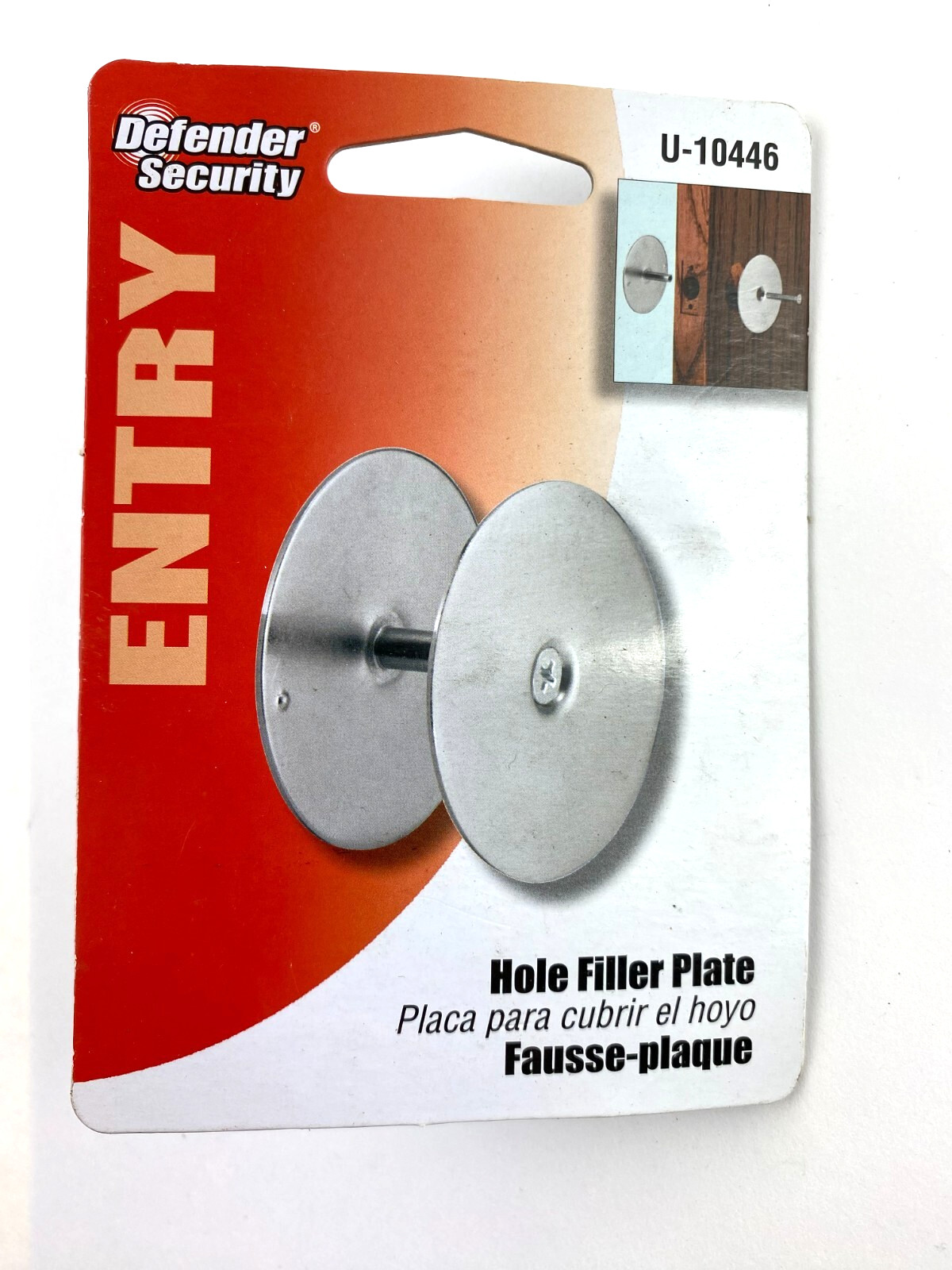 Defender Security Hole Cover Filler Plate 2-5/8" Satin Nickel U10446 Entry NEW