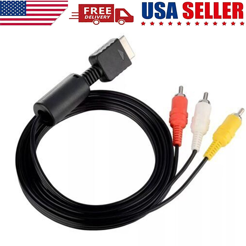 New 6 Feet RCA AV Audio Video Composite Cable Cord for Sony PS1 PS2 PS3 PS3 Slim