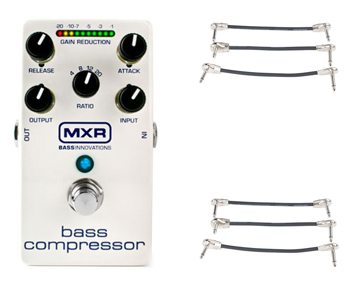 MXR M87 Bass Compressor + 2x Gator Patch Cable 3 Pack