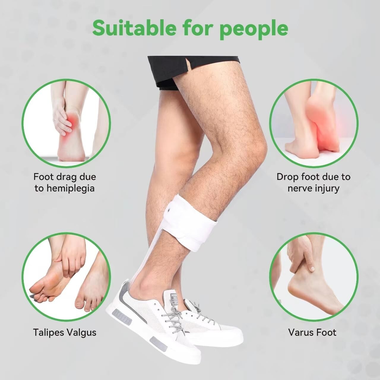 Adjustable Foot Drop Brace,Left or Right Foot,Helps with Walking & Stability