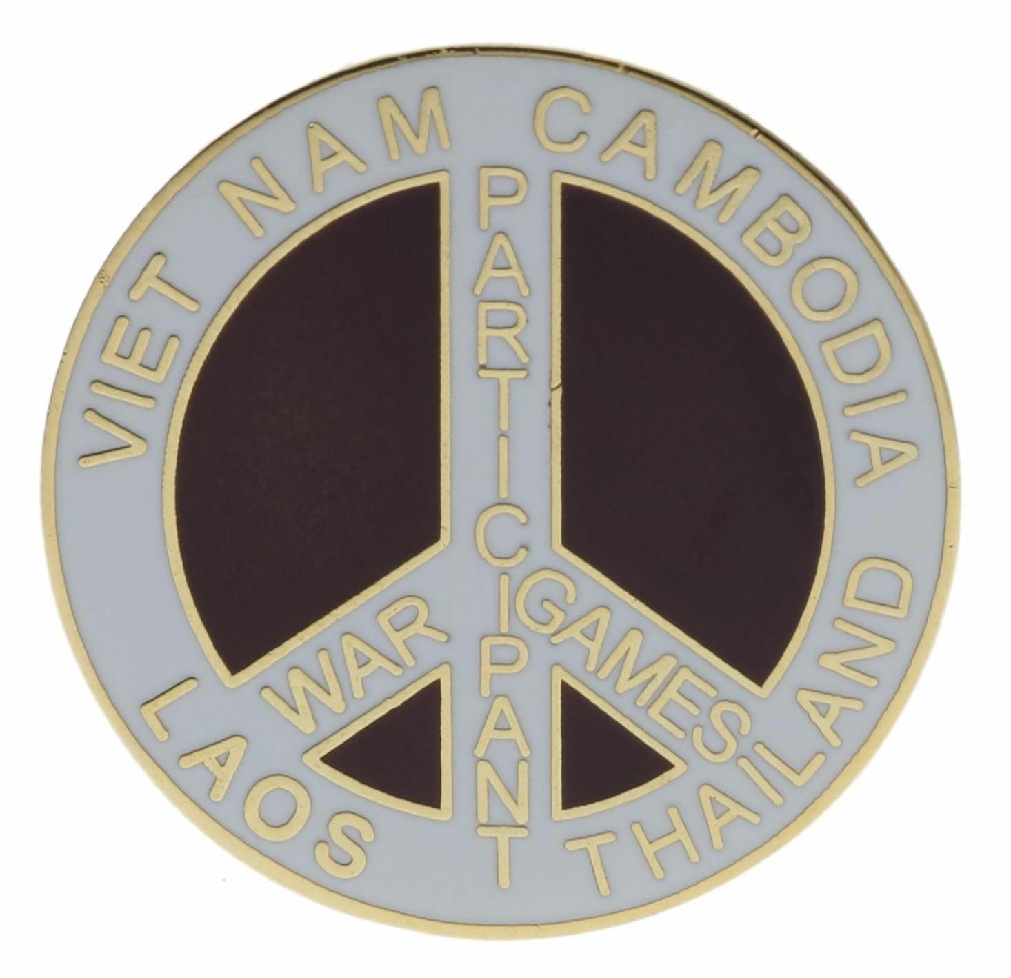War Games Participant Vietnam Laos Gold Finish 1 inch Hat Pin H14767 F5D34J