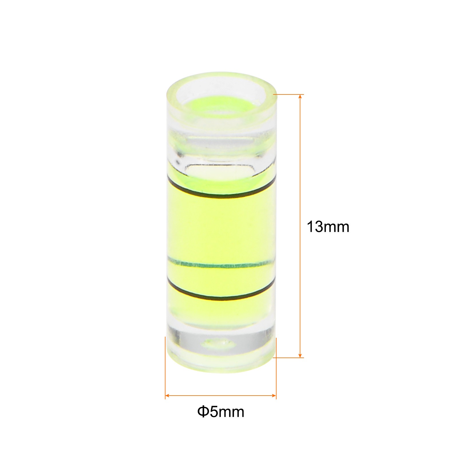 6pcs Small Cylindrical Bubble Level Vials 5x13mm Levels Measuring Tools