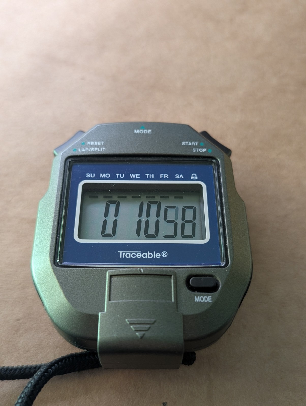 Traceable 1043TR Three-Button Digital Stopwatch Lap Split Timer w/ Lanyard