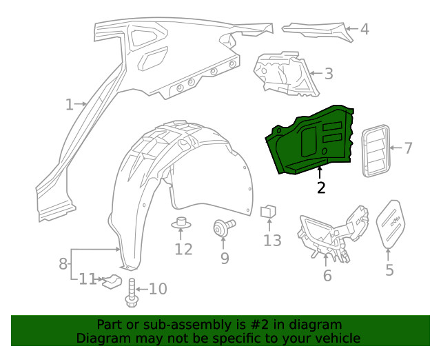 Genuine GM Driver Side Body Side Outer Panel Rear Lower Extension 23135214