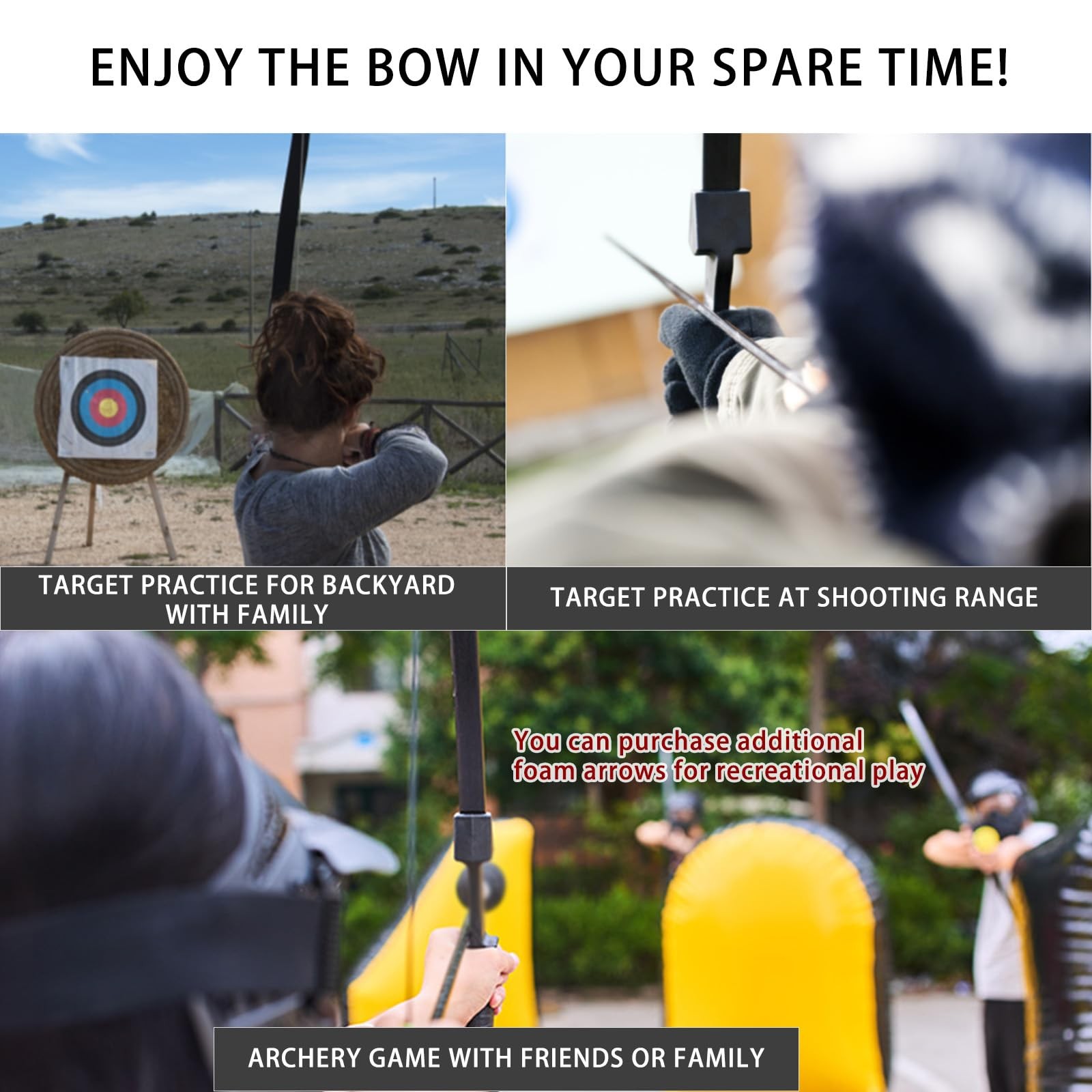 Recurve Bow and Arrow Set for Adults & Youth 20 30 40lb, Takedown Archery Kit...