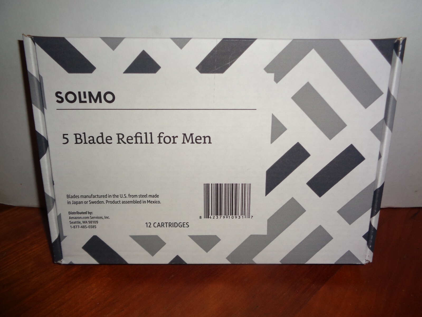12 Solimo 5-Blade Razor Refills Men with Trimmer Also Fits Schick Quattro Handle
