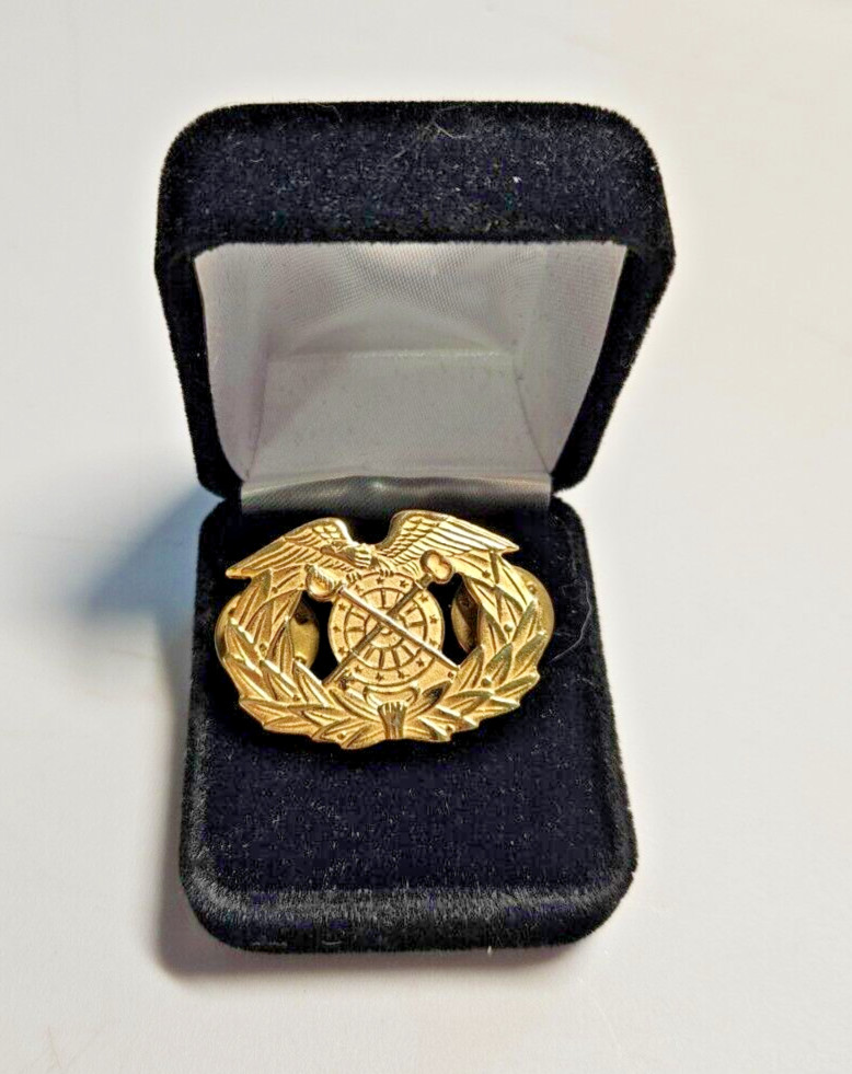 Vintage Military Quartermaster Double Clutch Lapel Pin G-23