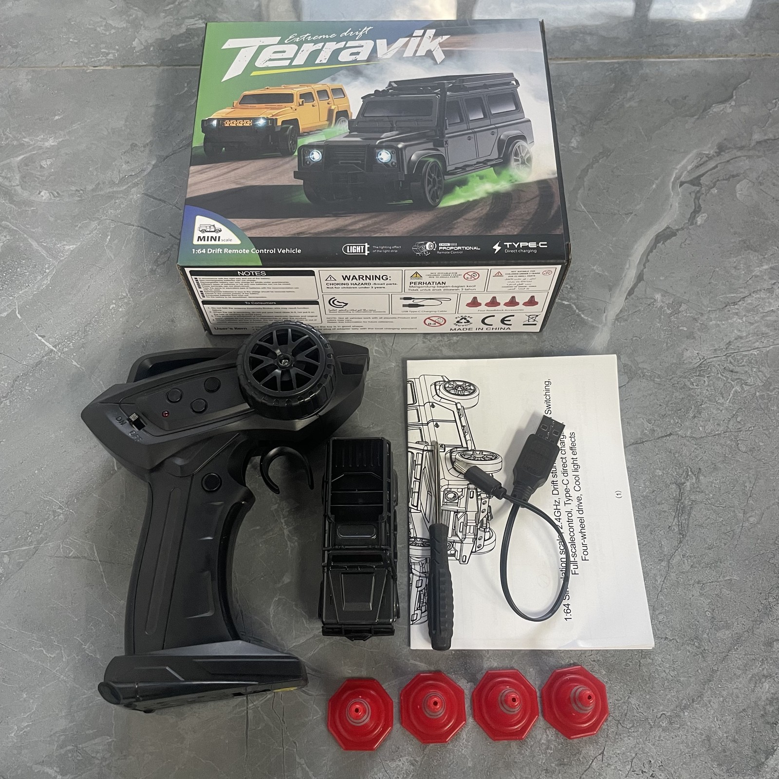 RC Drift Car KF20 Mini Desktop 1:64 Racing Car 4WD 2.4G Remote Controller Toys