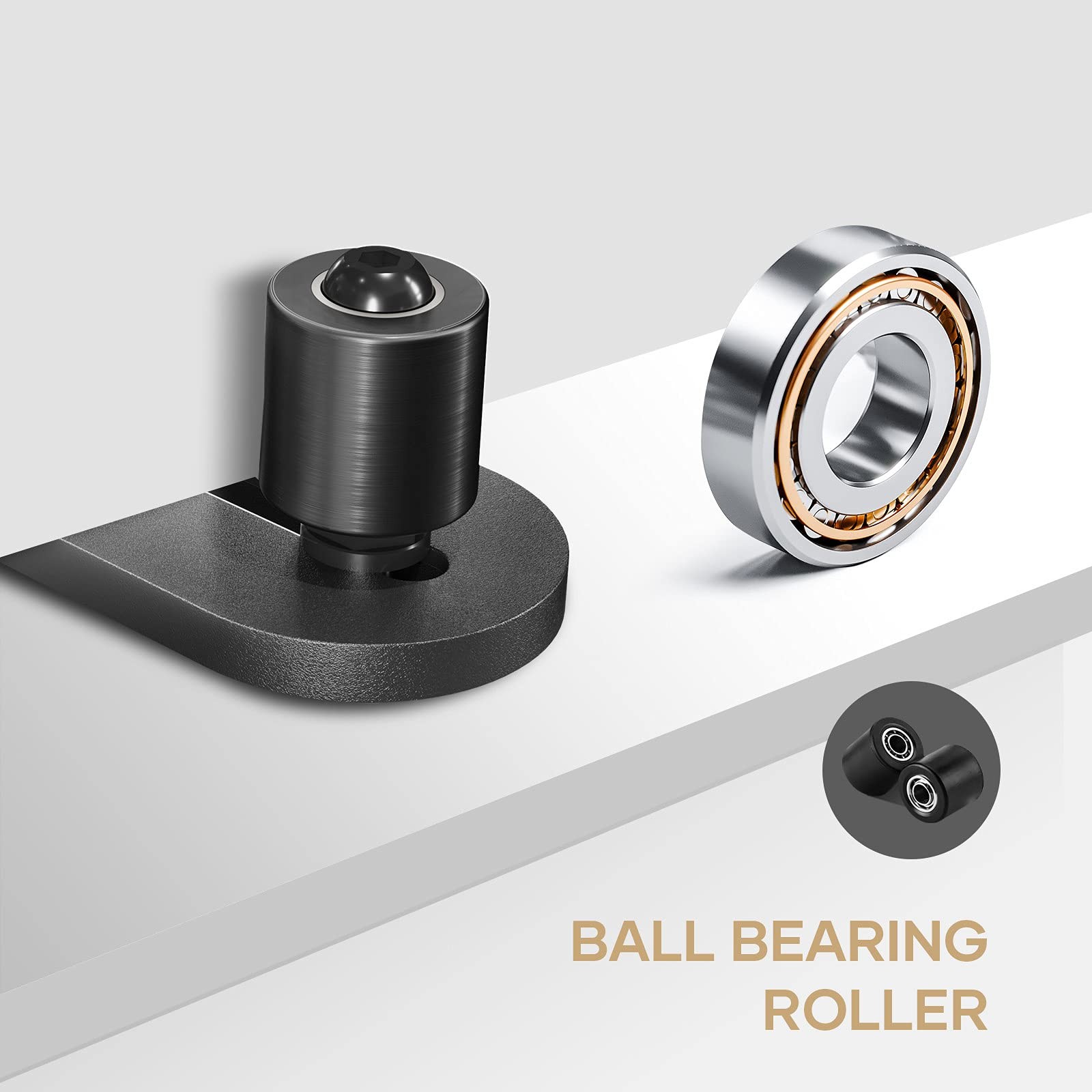 EaseLife 2-Pack Barn Door Floor Guide, Wall Mount, Adjustable Ball Bearings
