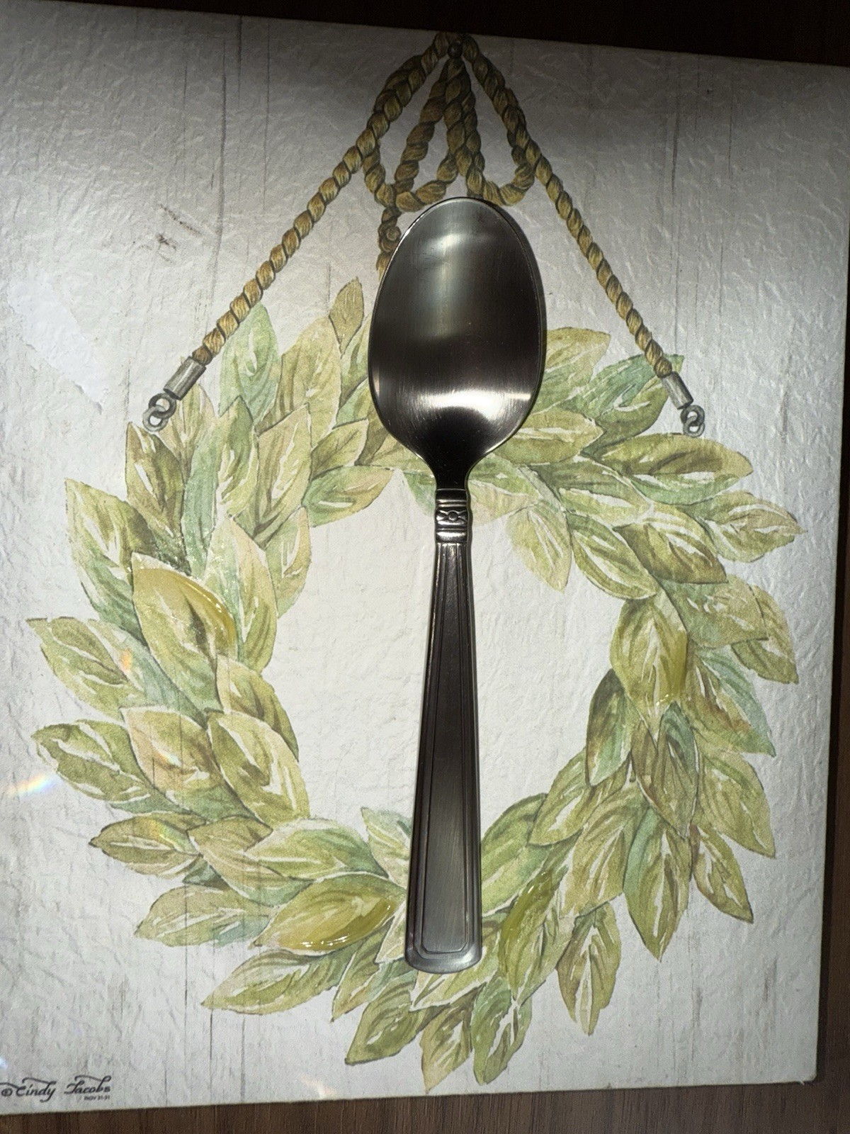 Longaberger WOVEN TRADITIONS Satin TEASPOON Stainless Flatware LIGHTLY used 🥄