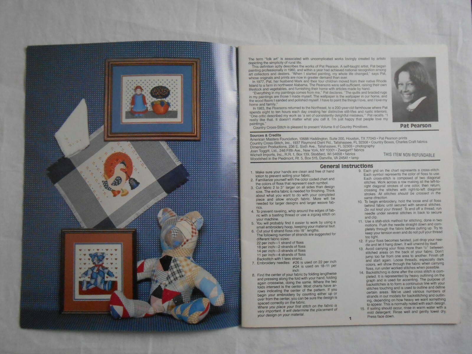 Country Primitives II A Pat Pearson Collection (Country Cross Stitch) - Book 21