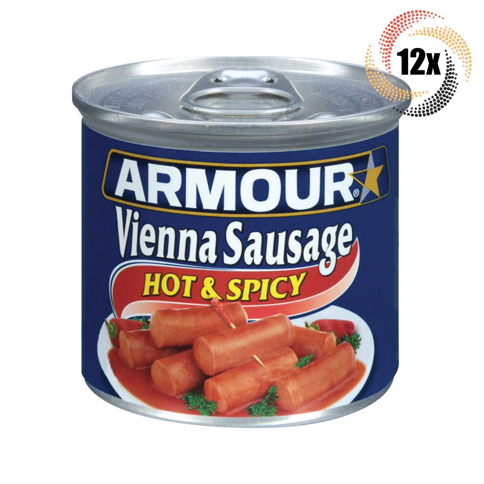 12x Cans Armour Star Hot & Spicy Flavor Vienna Sausages | 4.6oz | Fast Shipping!
