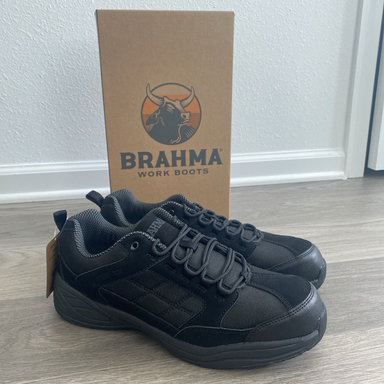 Brahma Men's Adan Steel Toe Work Shoes Black Size 13 New