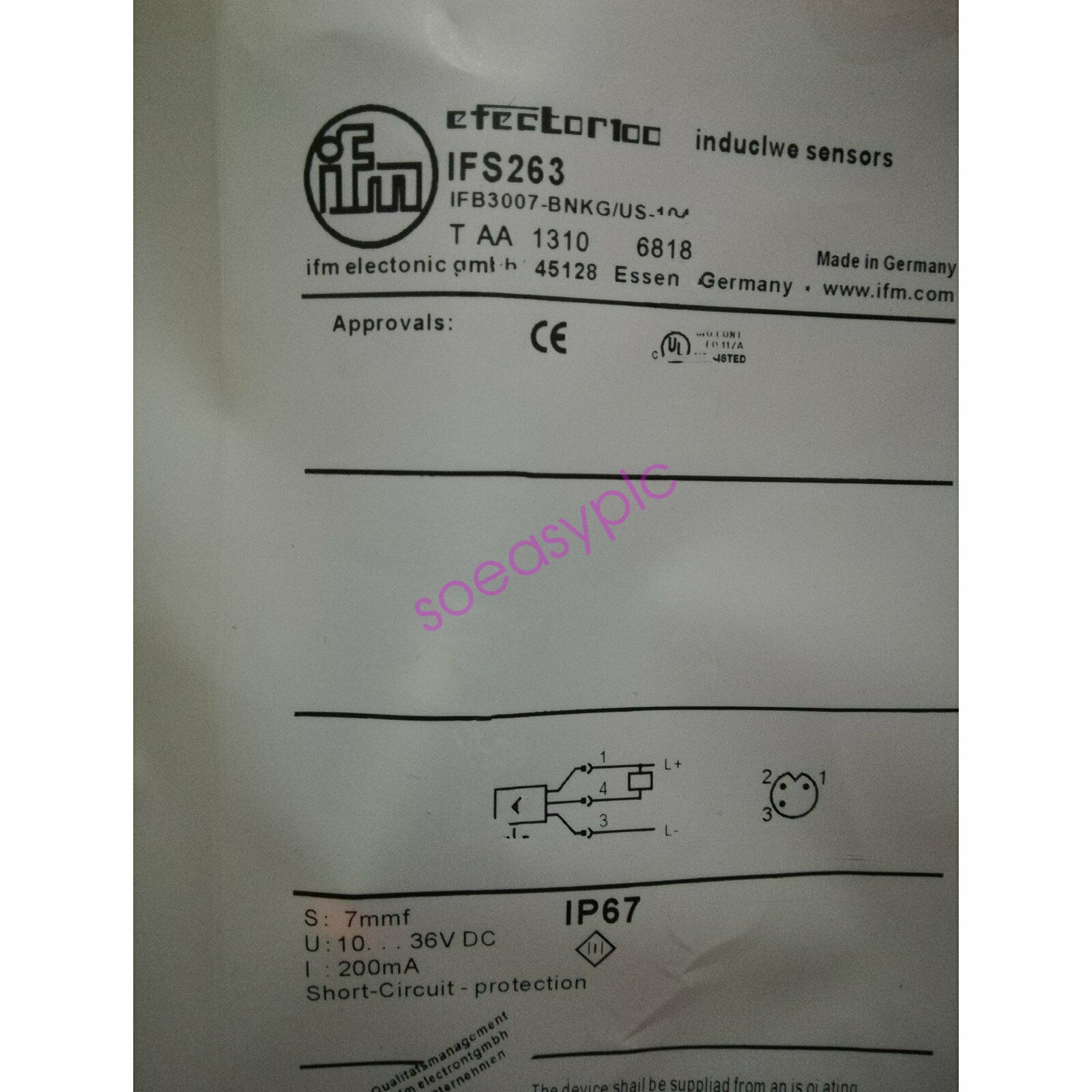 IFM IFS263 Proximity Switch Sensor New #
