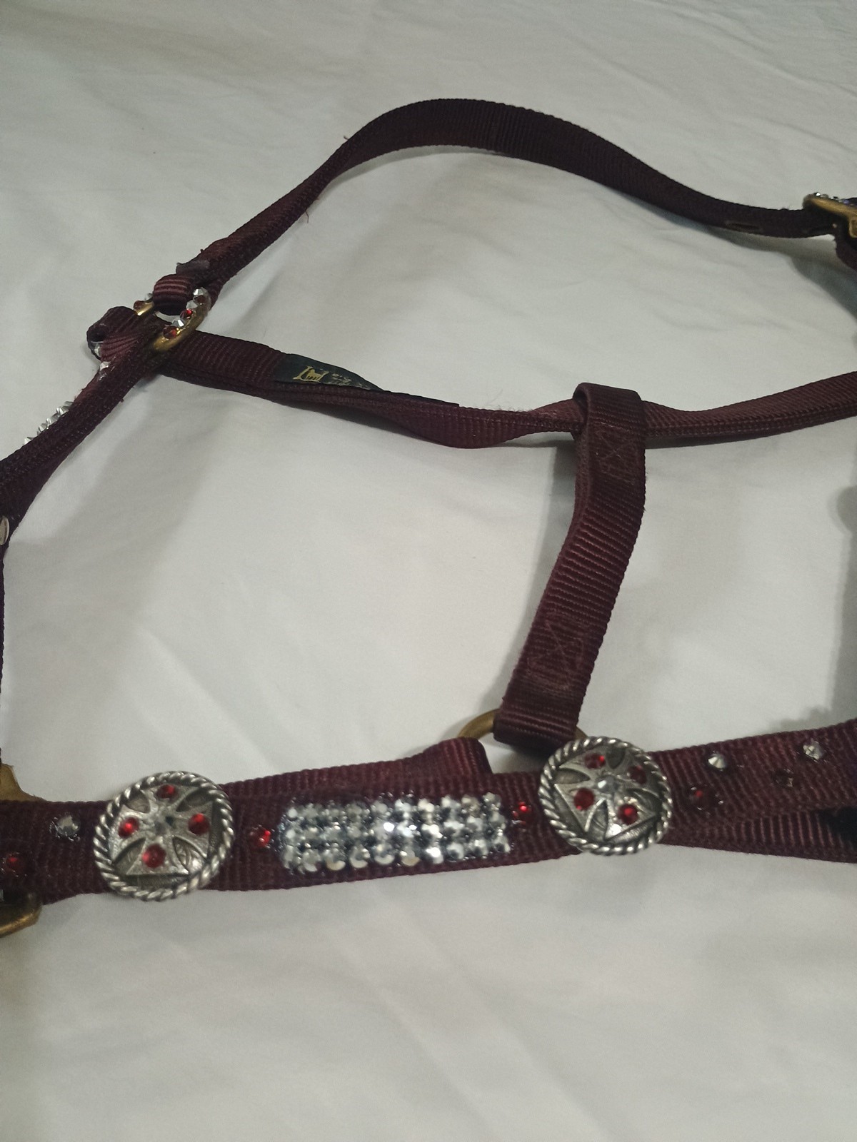 Maroon Bling Horse Halter