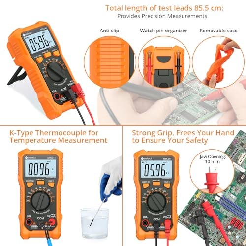 Digital Multimeter with NCV and TRMS Auto Range Multimeter 6000 Counts Orange
