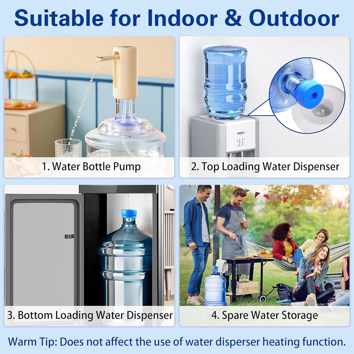 Durable Silicone Replacement Caps for 2, 3 & 5 Gallon Water Dispensers - 3 Pack