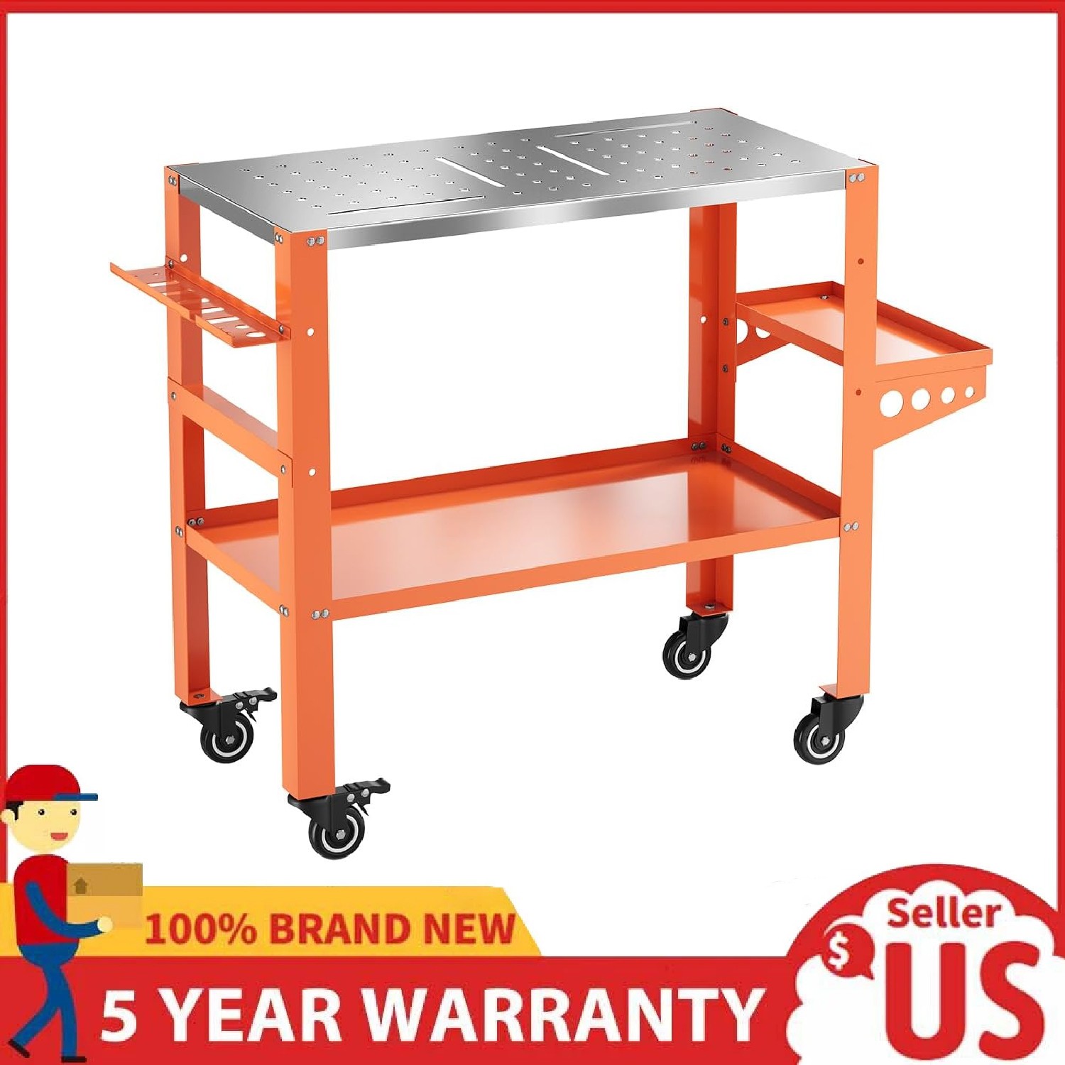 Heavy Duty Welding Table ,36"x18" Welding Workbench Table Cart 1200 lbs Capacity