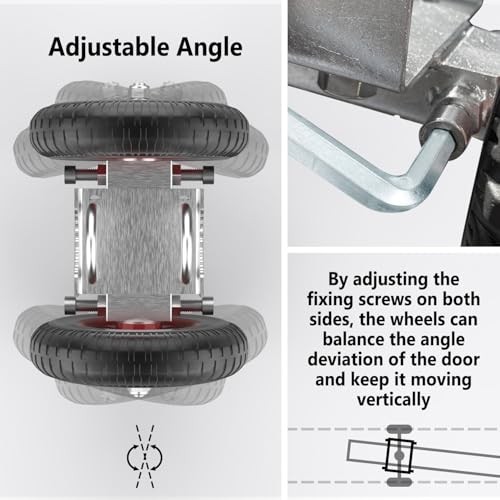 Heavy Duty 8" Rolling Gate Wheels with Double U-Bolts - Sliding Gate Rollers for