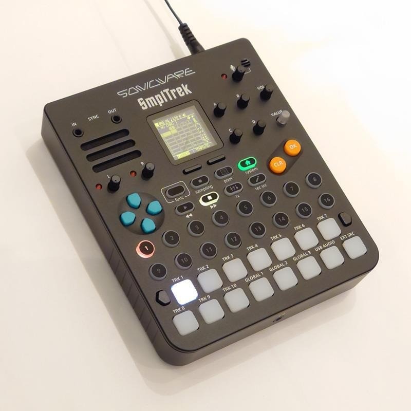 SONICWARE SmplTrek Portable Sampler Sequencer Looper Beat Maker Excellent W/PSU