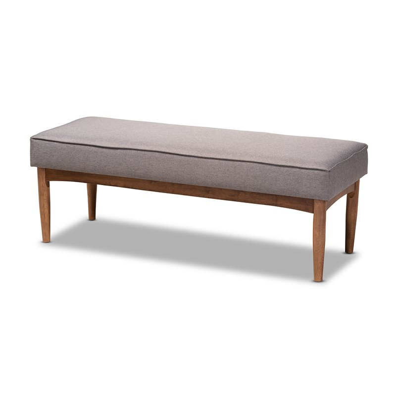 Baxton Studio Arvid Modern Fabric Upholstered Wood Dining Bench in Gray