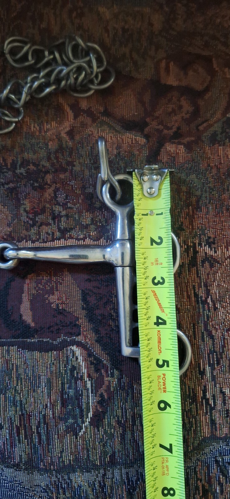 5" Pelham Snaffle Horse Bit With Curb Chain 5" Shank