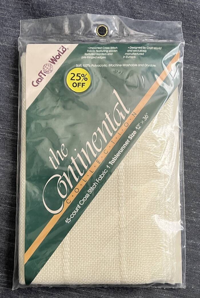 Craft World 15-Count Cross Stitch Fabric TABLE RUNNER 12x36 Design it Yourself