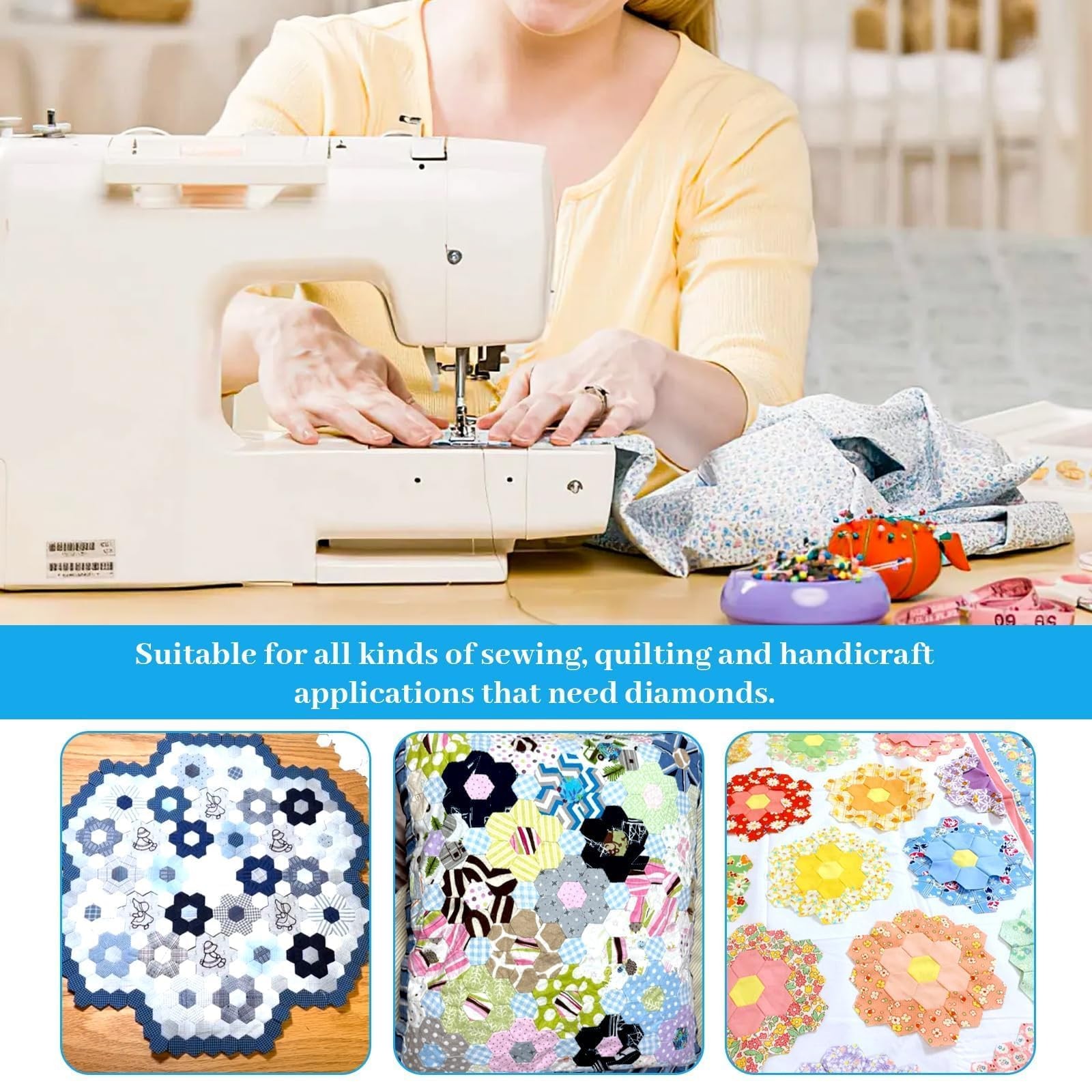 500 PCS Paper Piecing 1 Inch Hexagon Quilting Templates DIY Patchwork
