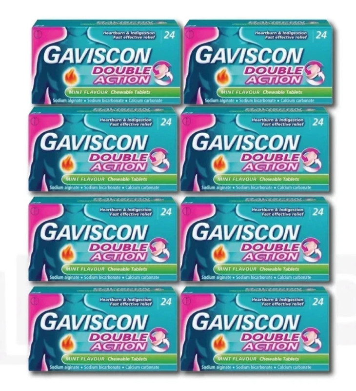 (8 X 24 Count Tablets) Gav-I$Con Tablets Double Action