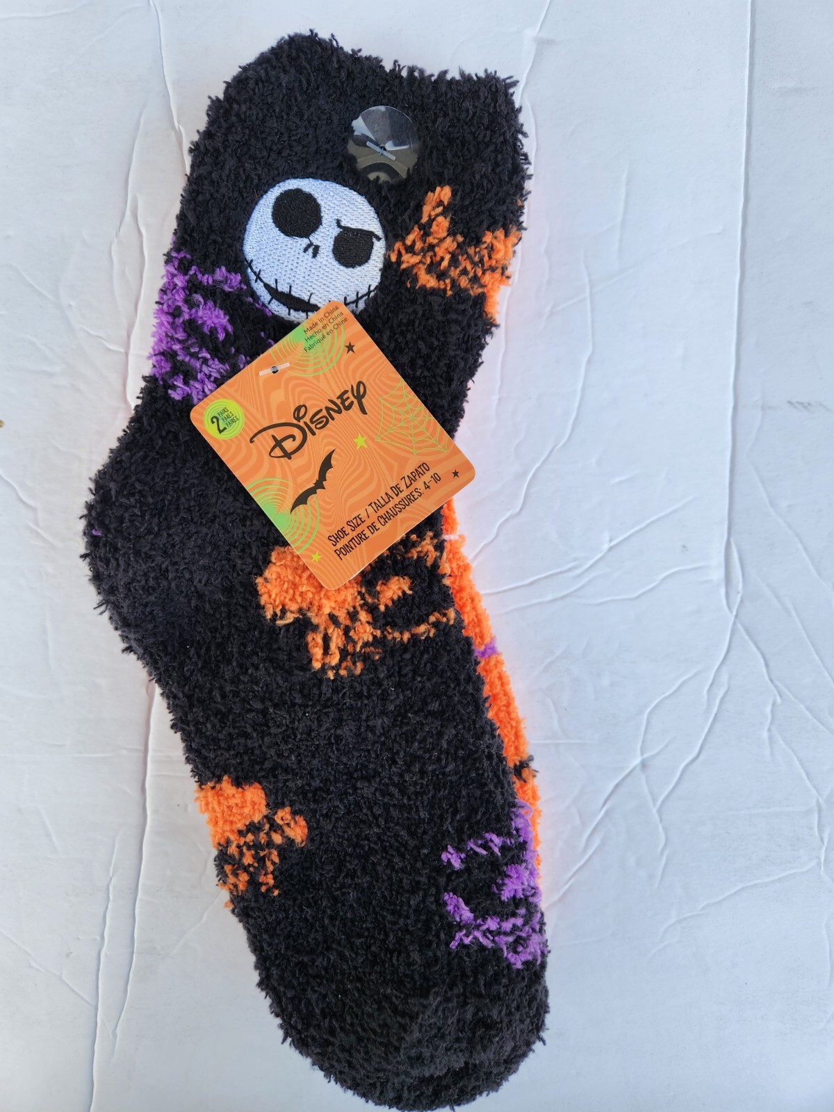 2 PAIRS SOCKS DISNEY SHOE SIZE 4-10 JACK WITH TAGS HALLOWEEN NIGHTMARE