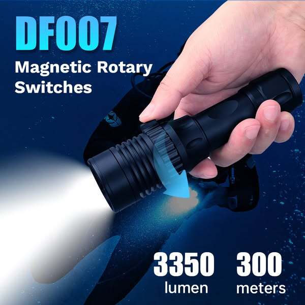 Trustfire led Diving Flashlight 3350Lumen 100M 3 Modes Scuba Diving Light US