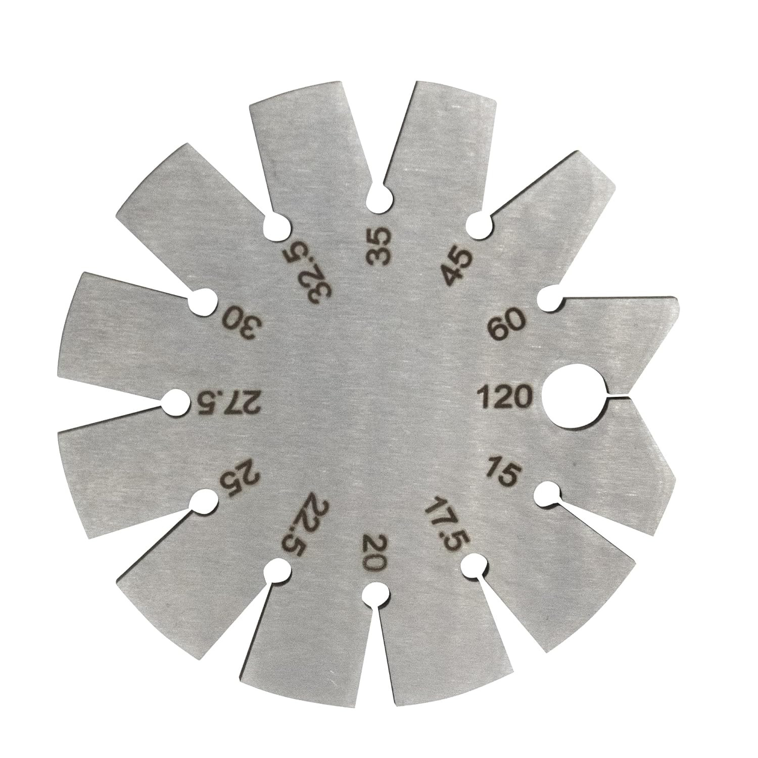 1 PCS Brushed Silver 15-120 Degree Bevel Gauge, Stainless Steel Axe Angle Gauge