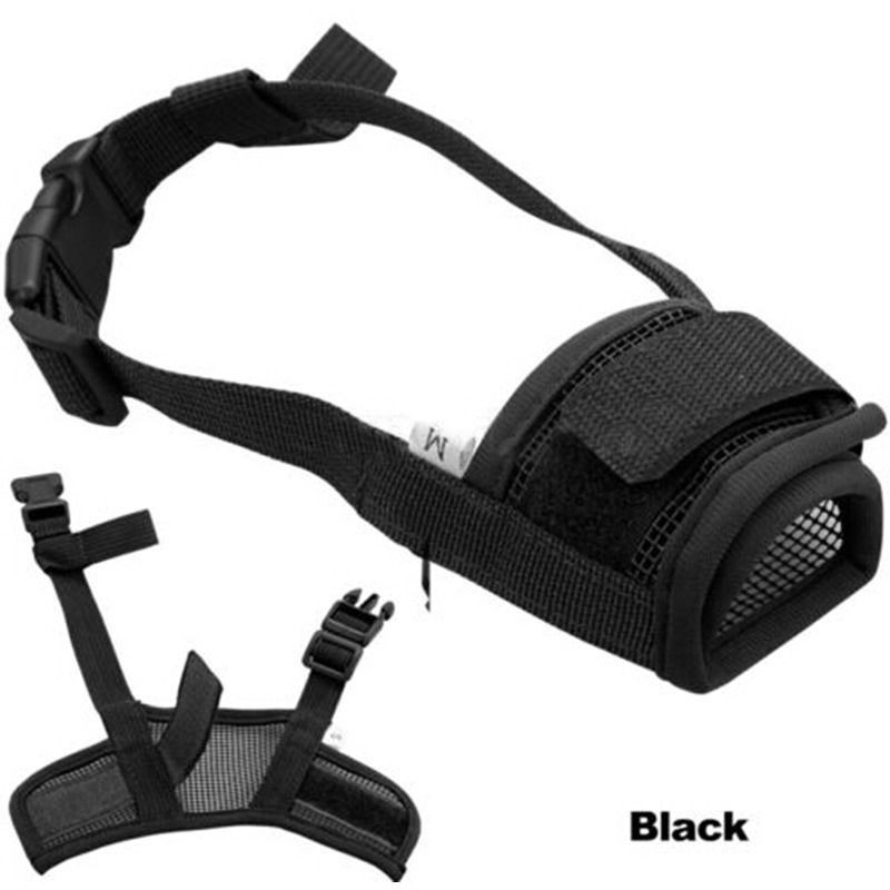 Dog Mask Mouth Muzzle, Adjustable (Black)