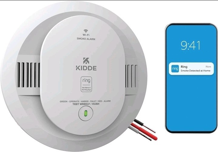 Kidde RGSAR-RW Hardwired RING Enabled Smart Smoke Detector (Damage See Photo)