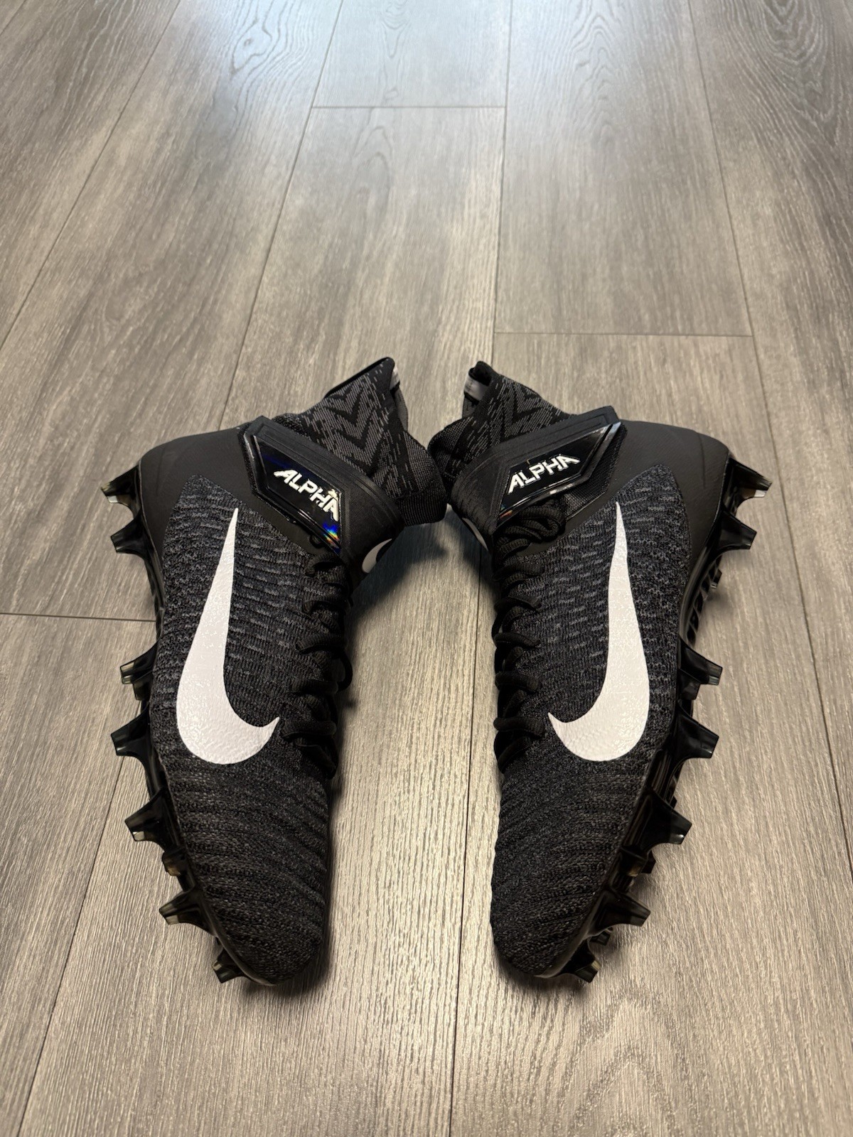 Nike Alpha Menace Elite 2 Football Cleats Black White BV3298-001 Men's 13 WIDE