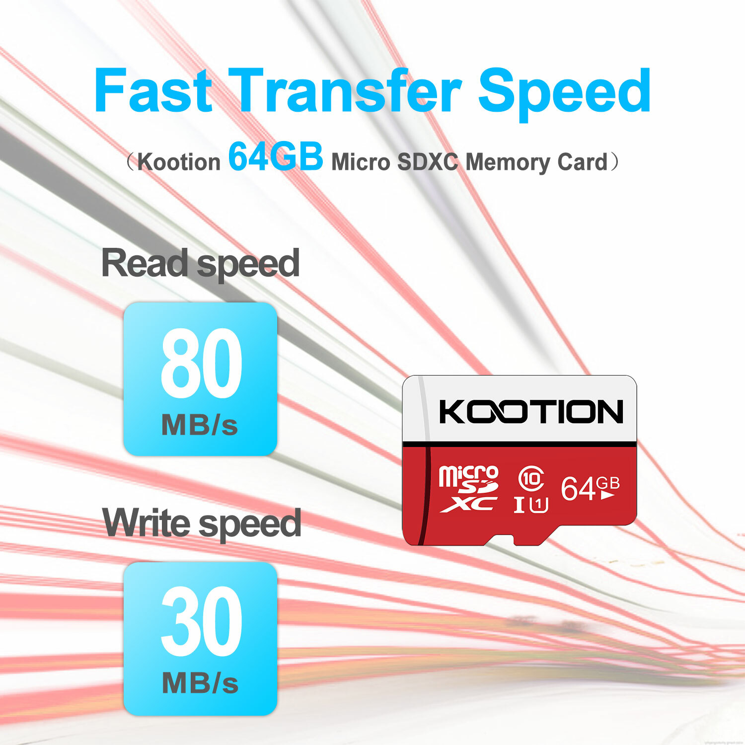 64GB Micro SD Card Micro SDXC Memory Card with Adapter Class 10 TF Flash Card