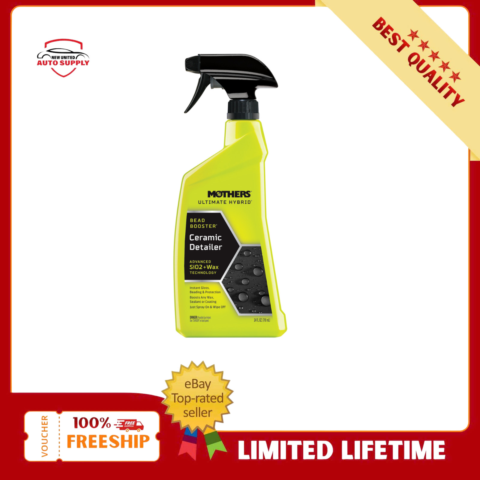 Mothers Ultimate Hybrid Ceramic Detailer 24 oz Bead Booster SiO2 08264