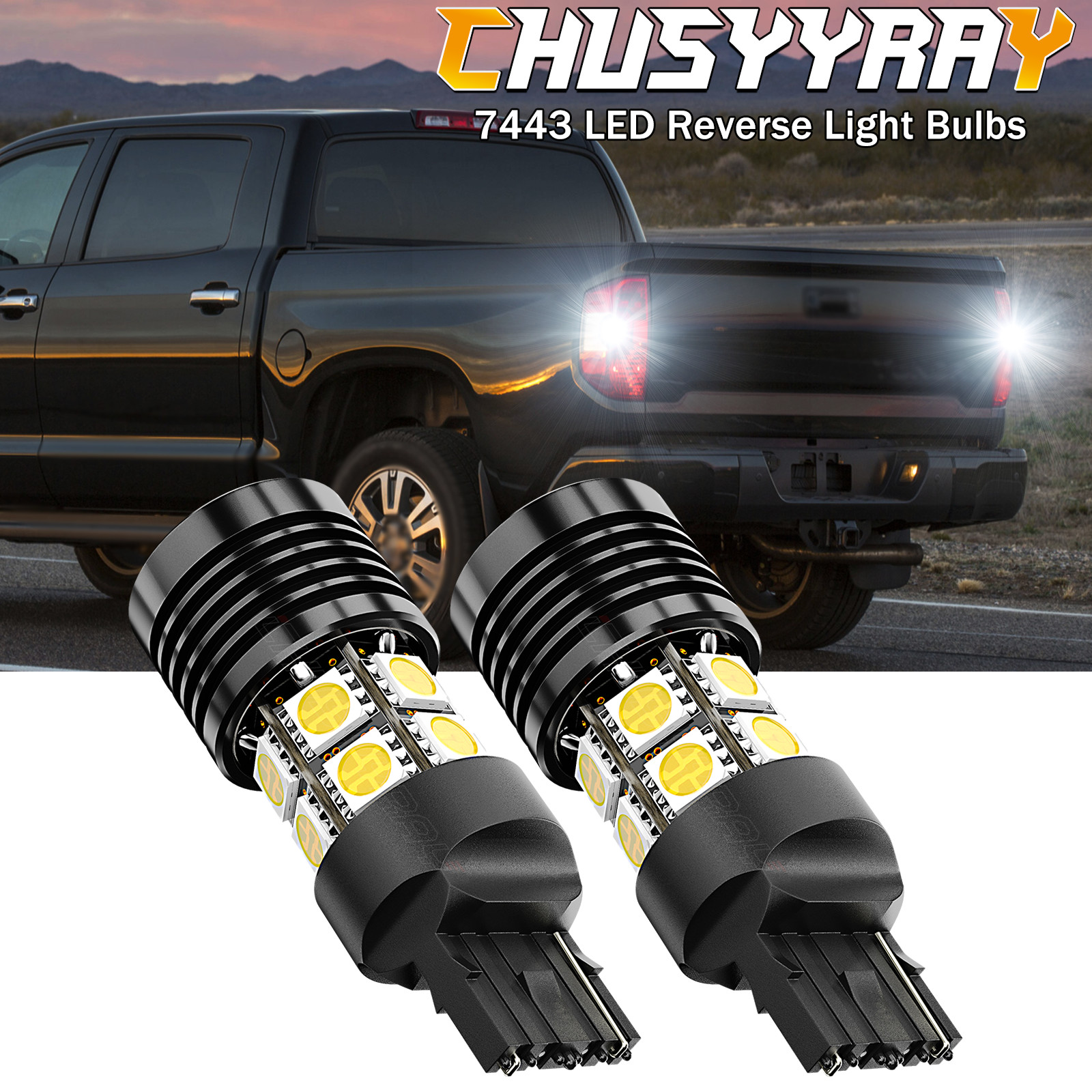 2PCS 7440 7443 LED Backup Reverse Light Bulbs 6000K For Chevy Camaro 2016-2021