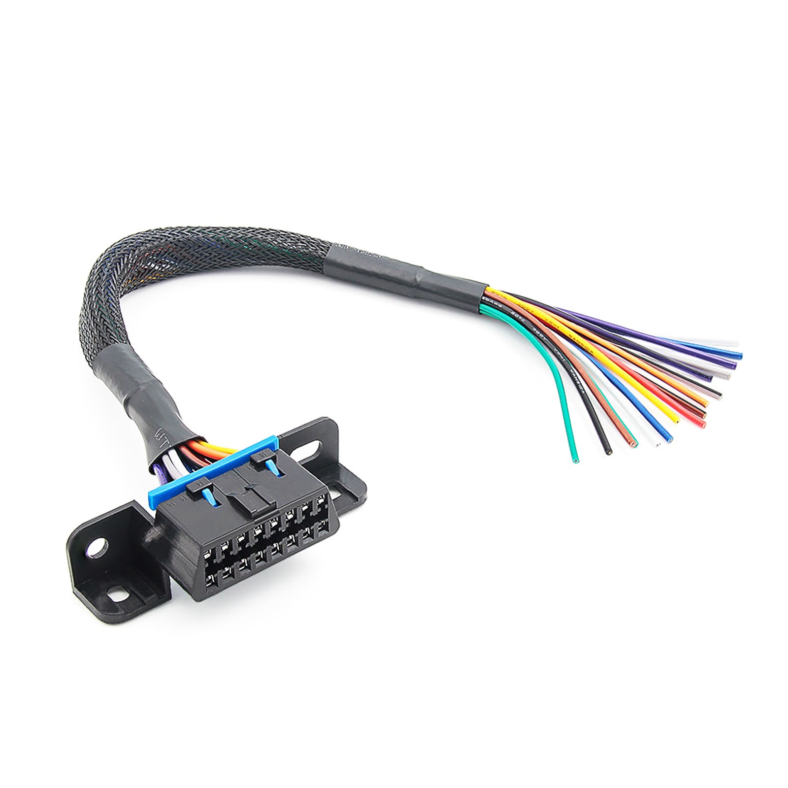 New 30cm 16pin Diagnostic Universal OBD2 Female Connector to Open OBD Cable Plug