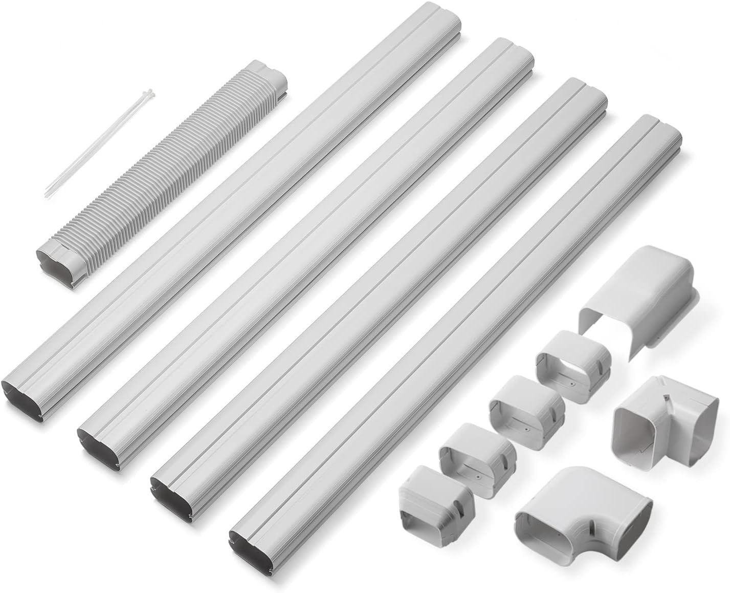 4" W � 14' L Decorative PVC Line Cover Kit for Mini Split and Central Air Condit
