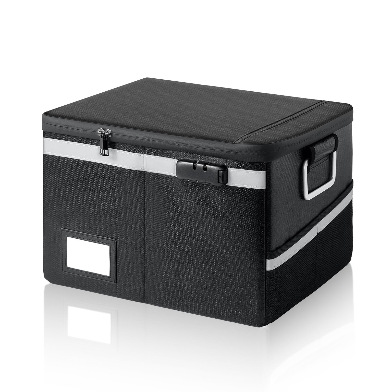 Ekunivers Fireproof Waterproof Document Box with Lock - Small, Black