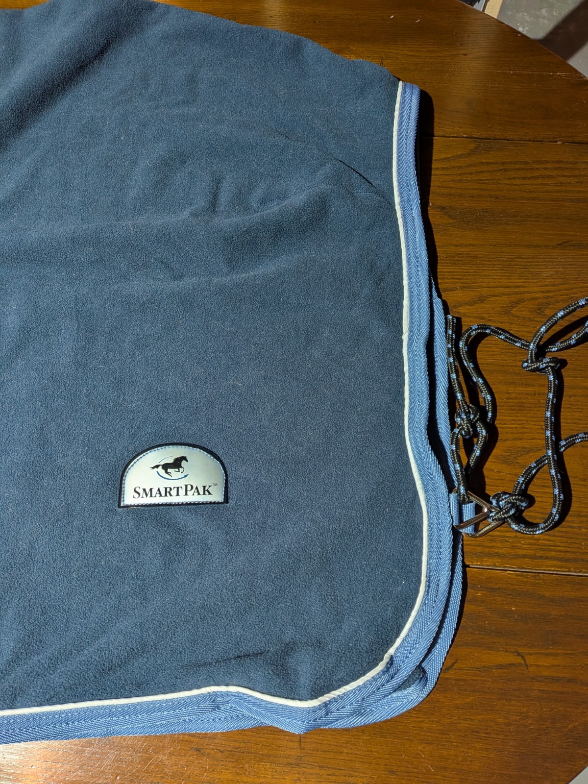 Smartpak - Fleece Quarter Sheet - Size 78 - Navy & Baby Blue