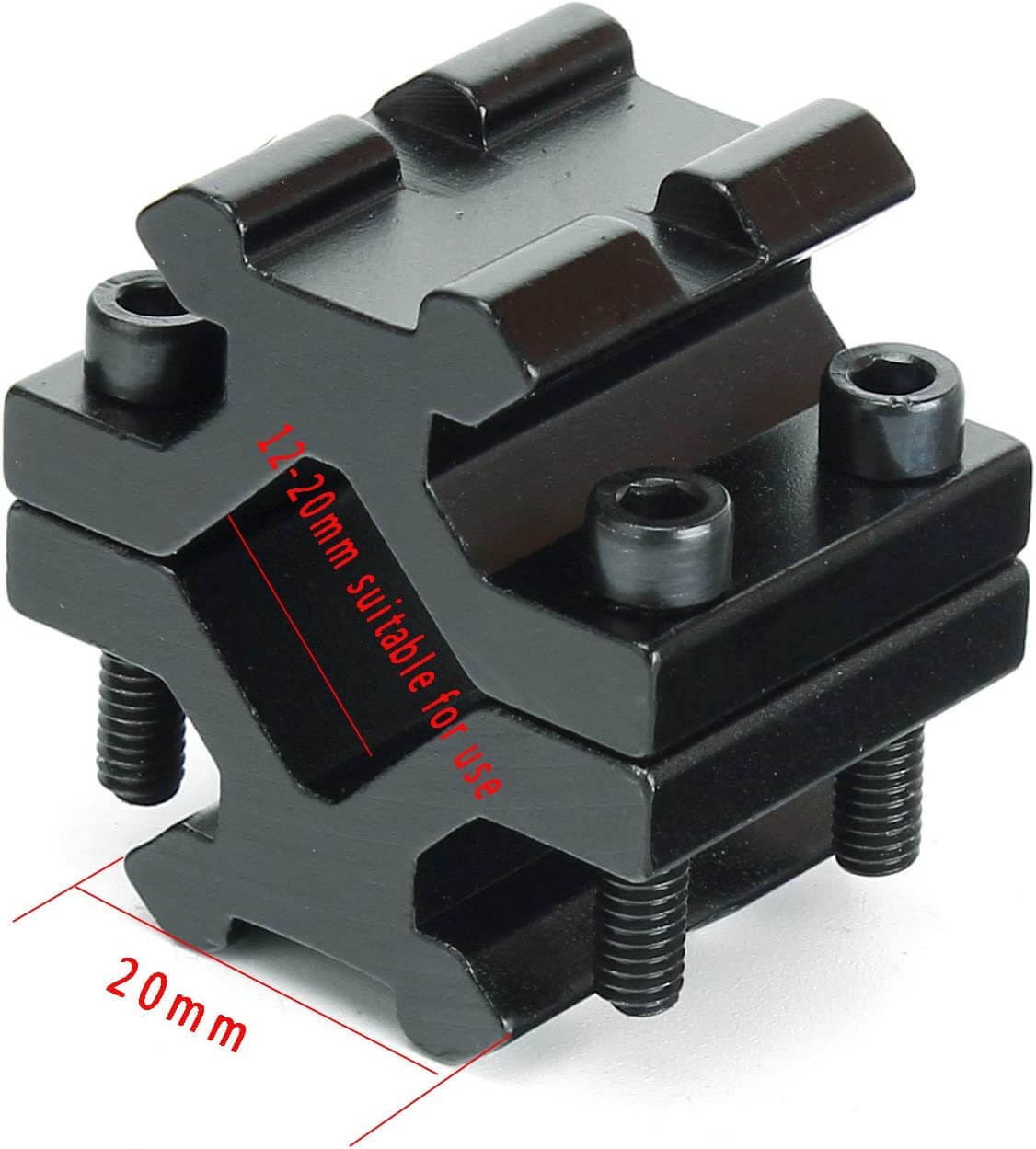 Universal 20mm Dual Rail Barrel Mount for Flashlight Laser Bipod